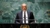 Premye Minis Ayisyen Ariel Henri pwononse yon diskou devan 78em Asanble Jeneral Nasyonzuni nan Nouyok, 22 Sept. 2023. 
