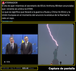 Captura de desinformación en X.