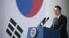 윤석열 한국 대통령이 6일 국립서울현충원에서 열린 제68회 현충일 추념식에서 추념사를 하고 있다.