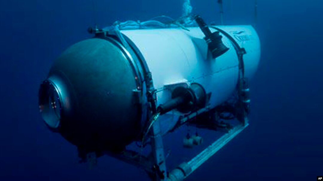 ARCHIVO - Esta foto sin fecha proporcionada por OceanGate Expeditions en junio de 2021 muestra el sumergible Titán, propiedad de esa compañía. (OceanGate Expeditions vía AP)