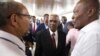 Edgard Leblanc Fils pale ak kek moun apre Konsey Prezidansyel Tranzisyon an nomen li prezidan nan Potoprens, Ayiti, Madi 30 Avril 2024. 