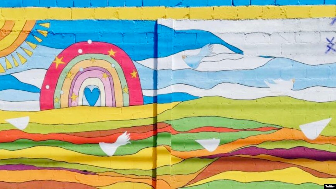 Mural pintado por niños con Trastorno del Espectro Autista (TEA) que fue criticado por el alcalde de un municipio en el oriente de Venezuela, ahora detenido. 