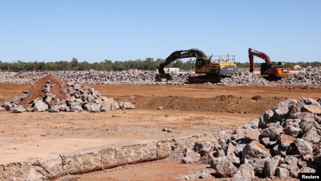 澳洲北領地凱瑟琳鎮附近的澳洲皇家空軍廷德爾基地施工現場。 (2024年7月17日)