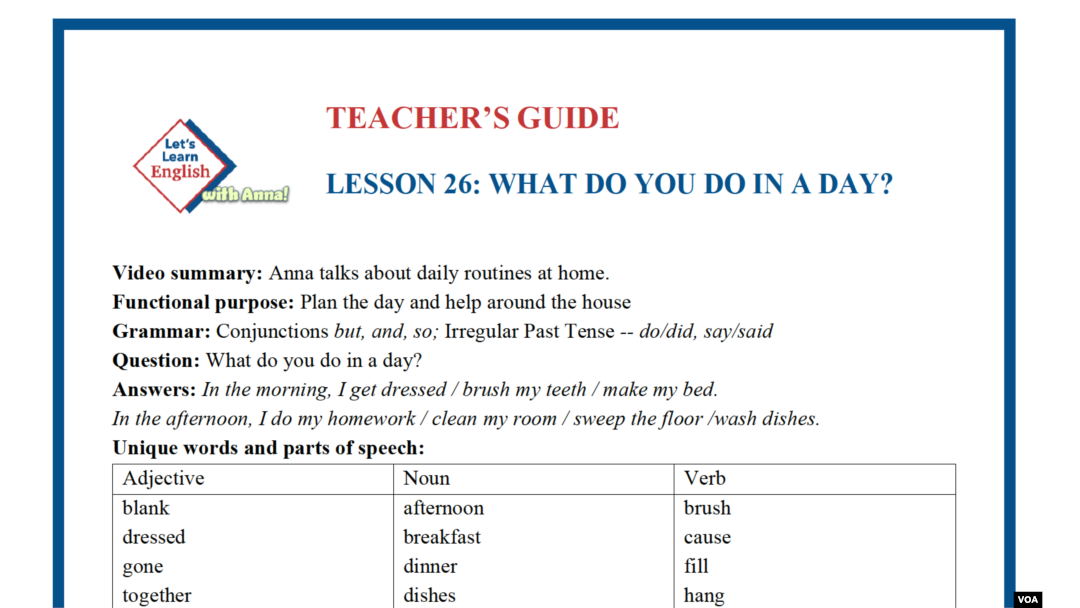 LLE-A Lesson 26