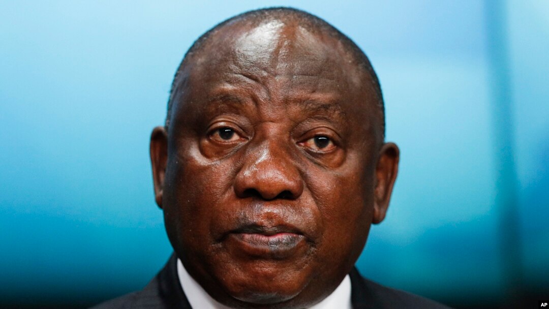 Rais wa Afrika Kusini Cyril Ramaphosa (Johanna Geron, Pool Photo via AP)