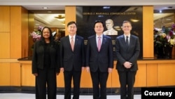 2022년 9월16일 미국 워싱턴 DC에서 미한 확장억제전략협의체(EDSCG) 회의가 열렸다. 왼쪽부터 보니 젠킨스 미 국무부 군비통제·국제안보 차관, 신범철 한국 국방부 차관, 조현동 한국 외교부 1차관, 콜린 칼 미 국방부 정책 차관. 사진 = 한국 외교부.
