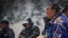 Blackfeet military veteran and spiritual advisor Roger Vielle during sweat ceremony for Vietnam veterans in Glacier National Park, Montana, September 2017. Courtesy: Wingspan Media Productions.