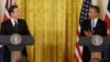 U.S. President Barack Obama and Britain's Prime Minister David Cameron hold a joint news conference in the East Room of the White House in Washington, May 13, 2013.