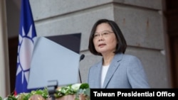 台湾总统蔡英文2020年5月20日发表连任就职演说(台湾总统府提供) 