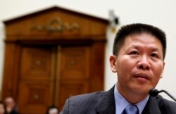 资料照：对华援助协会创始人傅希秋牧师在美国国会的一个听证会上。(2012年5月15日)