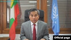 ကုလဆိုင်ရာ မြန်မာအမြဲတန်းကိုယ်စားလှယ် သံအမတ်ကြီး ဦးကျော်မိုးထွန်း။ (ဓာတ်ပုံ - Ministry of Foreign Affairs Myanmar - စက်တင်ဘာ ၂၃၊ ၂၀၂၀)