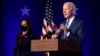 Kandidati demokrat për president Joe Biden duke folur gjatë orëve të vona të së premtes, 6 nëntor 2020, në Uillmington, Dellauer