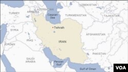Ramani ya Iran pamoja na nchi zinazopakana nazo. 
