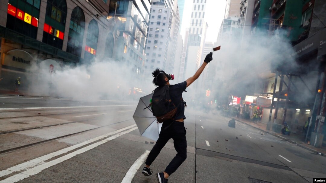 香港星期六（11月2日）多處地點爆發抗議。路透社