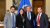 El Secretario General de la OEA, Luis Almagro y Rosa María Paya, Felipe Algorta y Nicolás Albertoni, presidenta y miembros de la RedLat. 