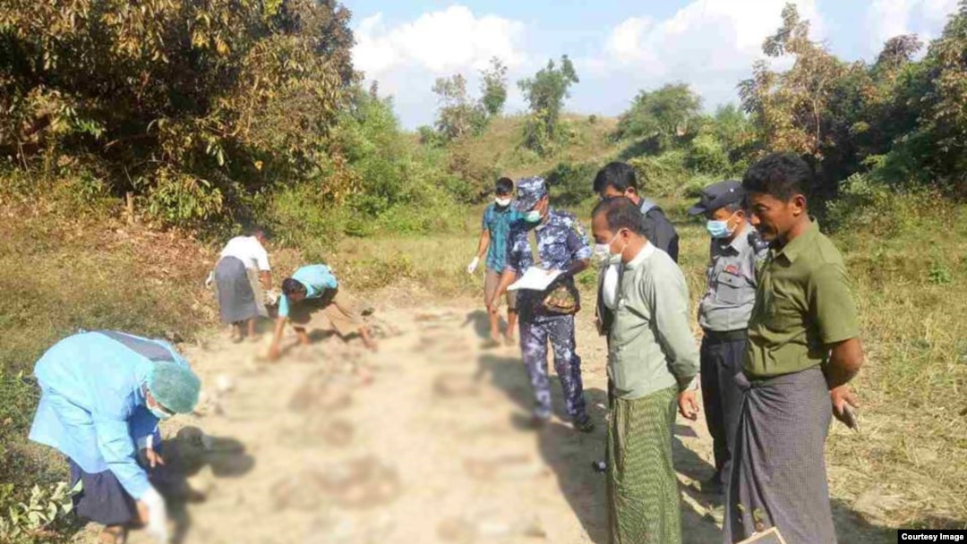 အင်းဒင်ကျေးရွာ အမည်မသိရုပ်အလောင်း ၁၀ လောင်း ရရှိ (တပ်မတော်ကာကွယ်ရေးဦးစီးချုပ်ရုံး)