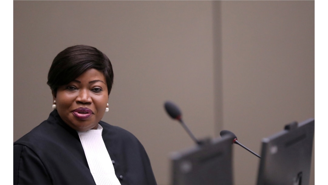 FILE - Fatou Bensouda, the chief prosecutor of the International Criminal Court, is seen in a courtroom of the ICC in The Hague, Netherlands, July 8, 2019.