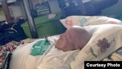 Photo of Cathy Ute, Eastern Shoshone, "in very bad shape" during the Summer of 2017 after having gone through weeks of chemotherapy for uterine cancer.
