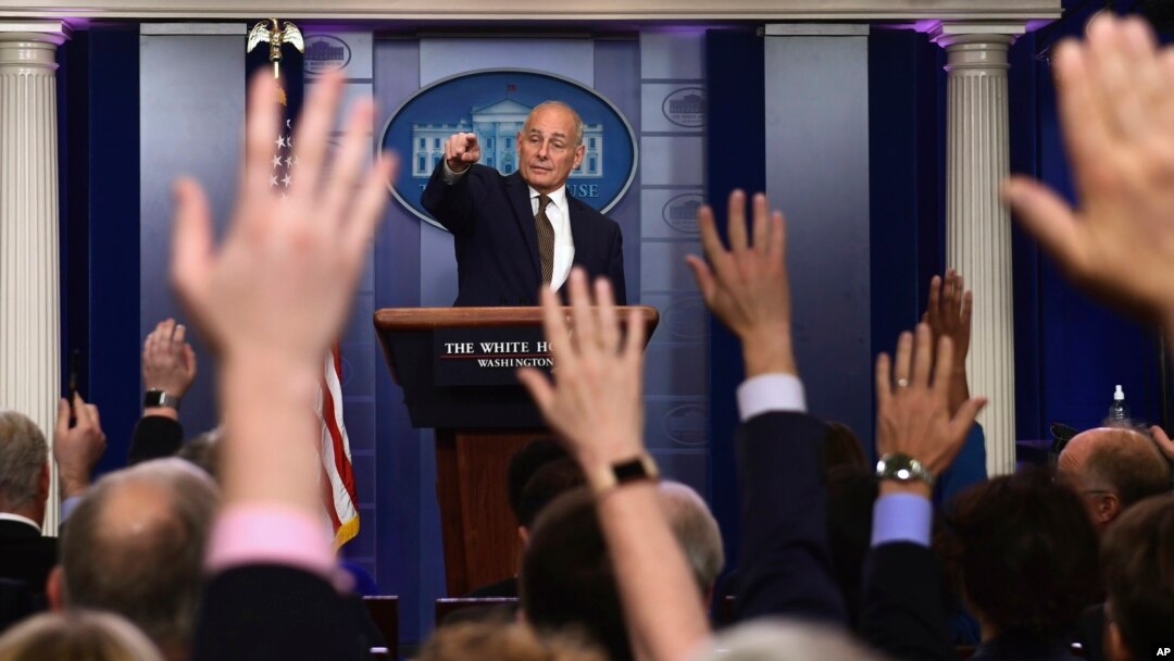 El general John Kelly, jefe de gabinete de la Casa Blanca habló sobre los ataque sónicos en Cuba, durante una rueda de prensa el 12 de octubre de 2017,