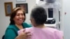 Photo shows a patient at the Phoenix Indian Medical Center (PIMC) preparing for a mammogram. Facebook/Indian Health Service/PIMC