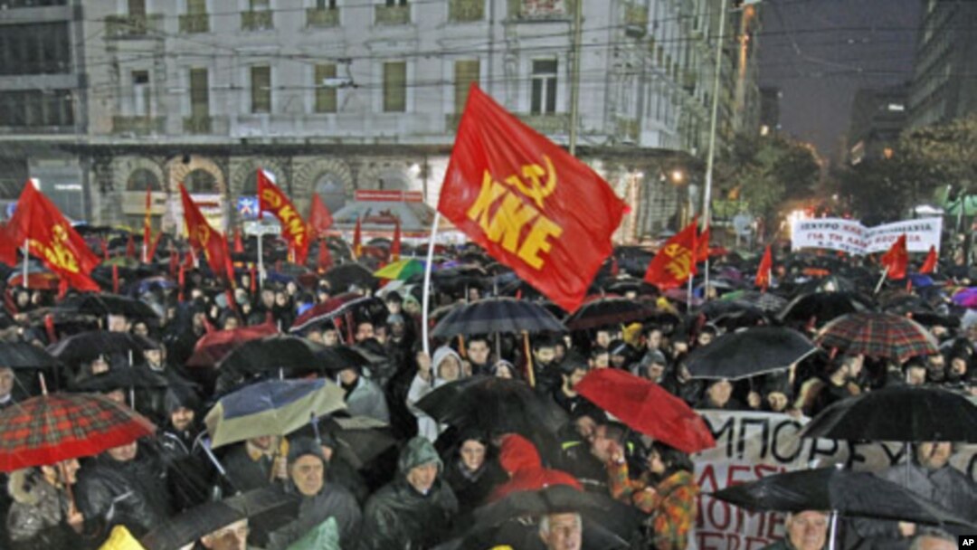 希臘在2月6日舉行示威抗議政府的緊縮政策