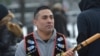 Ojibwe flutist Darren Thompson at the Indigenous Peoples March in Washington, D.C., Jan. 18, 2019. Photo by Mike Garcia.