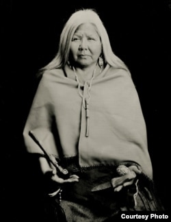 A 2014 ambrotype photograph of Joyce Belgarde, also known as Jt Shining Oneside, citizen of the Turtle Mountain Band of Chippewa of Métis heritage by North Dakota photographer Shane Balkowitsch.