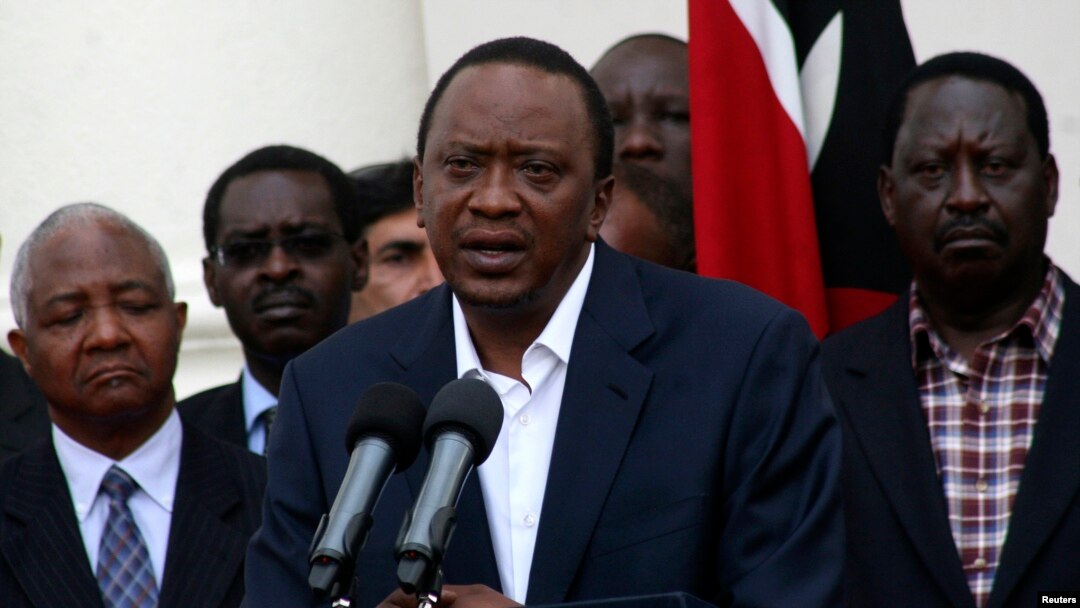 Kenya's President Uhuru Kenyatta addresses the nation on the Westgate shopping mall attack in the capital Nairobi, Sept. 22, 2013. 