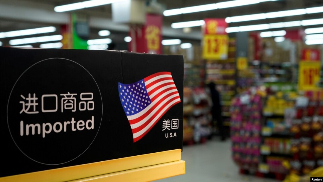 中國超市內的美國商品。(資料圖片)