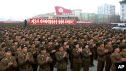 지난 2월 북한 평양 김일성광장에서 3차 핵실험을 자축하는 대규모 집회가 열렸다.