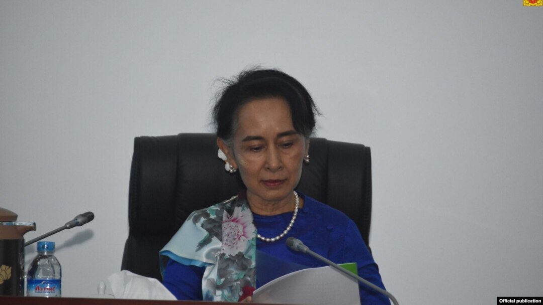 နိုင်ငံတော်၏ အတိုင်ပင်ခံပုဂ္ဂိုလ် ဒေါ်အောင်ဆန်းစုကြည် ငြိမ်းချမ်းရေးလုပ်ငန်းစဉ်များရန်ပုံငွေဆိုင်ရာပေါင်းစပ်ညှိနှိုင်းရေးအဖွဲ့ အစည်းအဝေး တက်ရောက် နေပြည်တော် ဖေဖော်ဝါရီ ၂၃- ဓါတ်ပုံ Myanmar State Counsellor Office