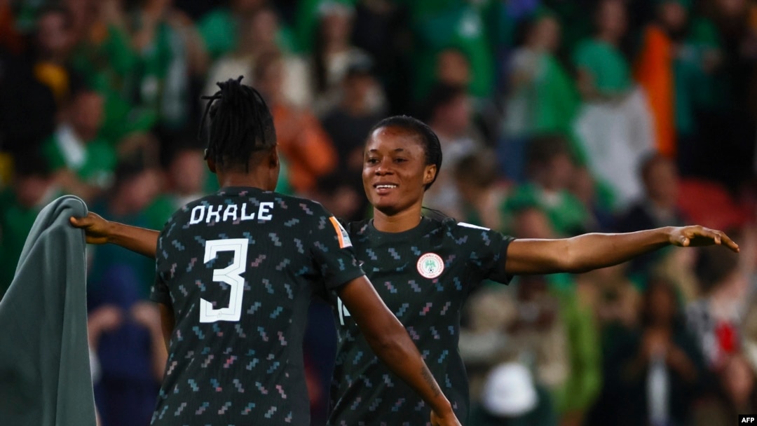 'Yan wasan Najeriya suna murna bayan kammala wasansu da Ireland wanda aka tashi 0-0