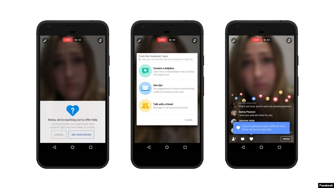 This image shows facebook's support message. By Vanessa Callison-Burch, Product Manager, Jennifer Guadagno, Researcher, and Antigone Davis, Head of Global Safety