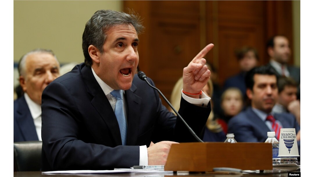 Michael Cohen, the former personal attorney of U.S. President Donald Trump, testifies before a House Committee on Oversight and Reform hearing on Capitol Hill in Washington, Feb. 27, 2019.