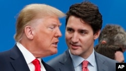 Donald Trump e o primeiro ministro do Canadá Justin Trudeau