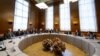 General view prior to the start of the two days of closed-door nuclear talks at the United Nations offices in Geneva, Switzerland, Oct. 15, 2013.