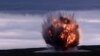 4.5t짜리 고중량 탄두를 탑재한 KN-23 단거리 탄도미사일(SRBM) 화성포-11다-4.5가 수직 낙하 후 폭발하고 있다. (사진출처: 조선중앙통신)