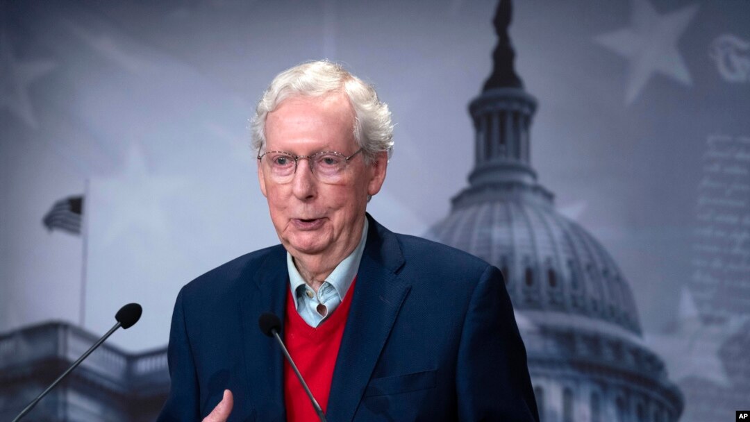 ARCHIVO - El líder de la minoría del Senado, Mitch McConnell, republicano por Kentucky, habla durante una conferencia de prensa en el Capitolio en Washington, el 6 de noviembre de 2024. (Foto AP/José Luis Magana, Archivo).