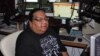 This courtesy photo shows KKWE Niijii radio show host Terry Goodsky at work in Callaway, Minnesota.
