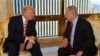 FILE - Israeli Prime Minister Benjamin Netanyahu, right, speaks to then-U.S. presidential candidate Donald Trump in New York, Sept. 25, 2016.
