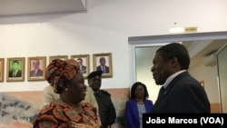Deolinda Valiangula, vice-governadora de Benguela, recebeu Isaías Samakuva, presidente da UNITA
