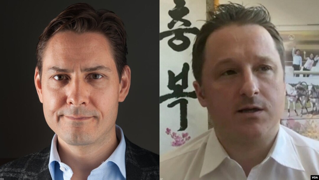 加拿大公民康明凱(Michael Kovrig)（左）和邁克爾·斯帕弗(Michael Spavor)（右）被中國以涉嫌危害中國國家安全的指稱分別被捕。